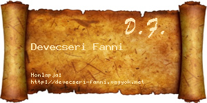 Devecseri Fanni névjegykártya